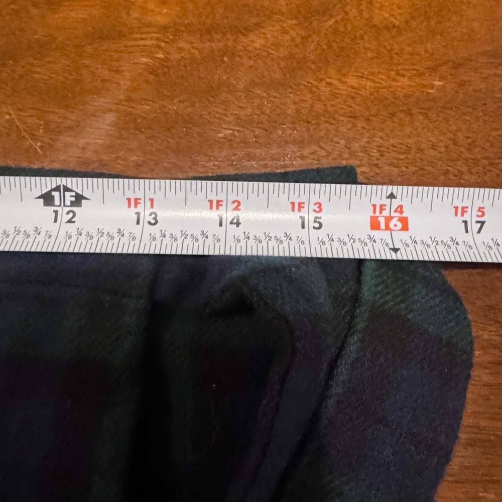 J.Crew Black Tartan Plaid Wool Blend Side‎ Tie Old Money Mini Skirt Green Navy 4 - Picture 5 of 6